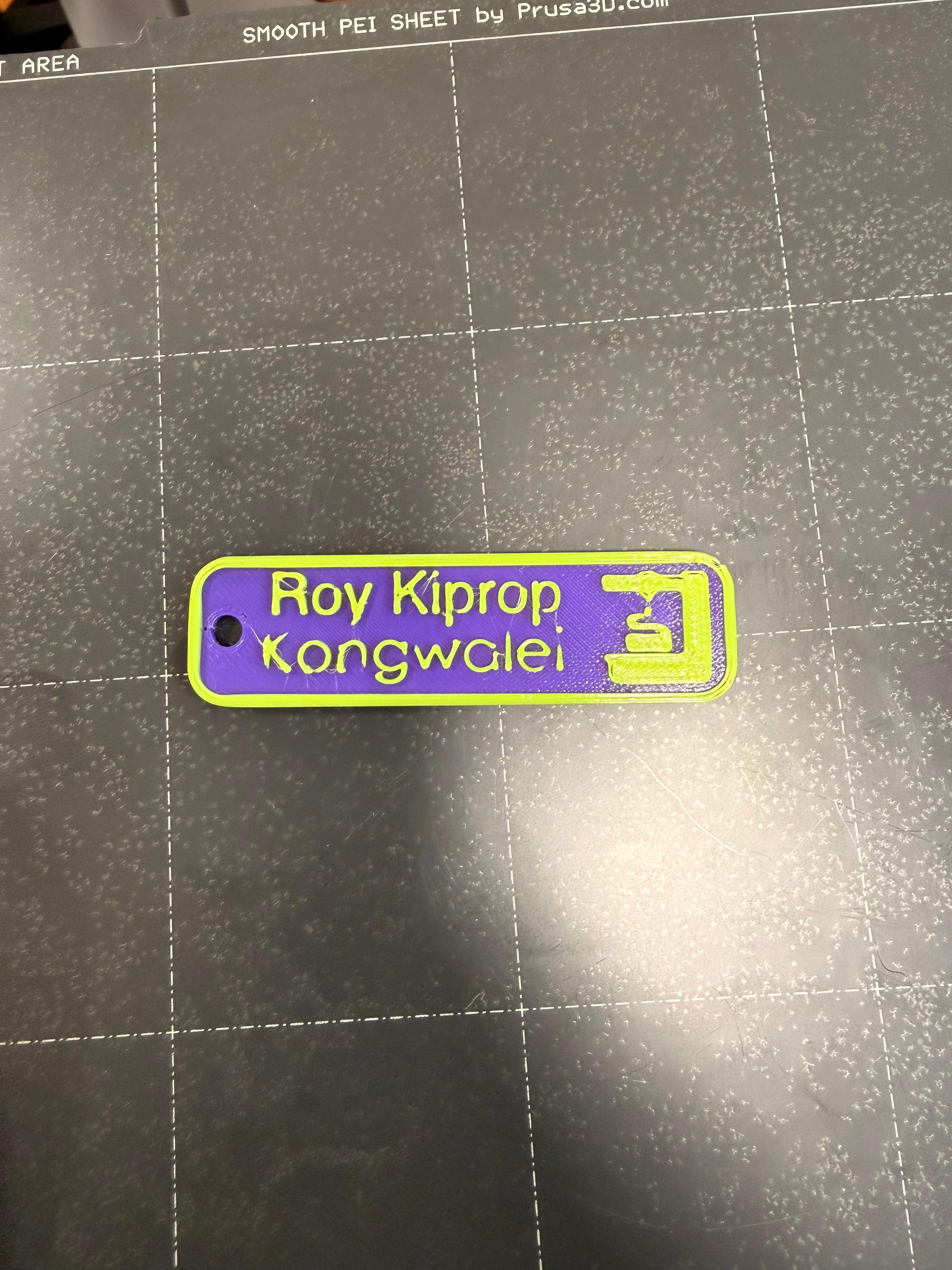 Printed nametag